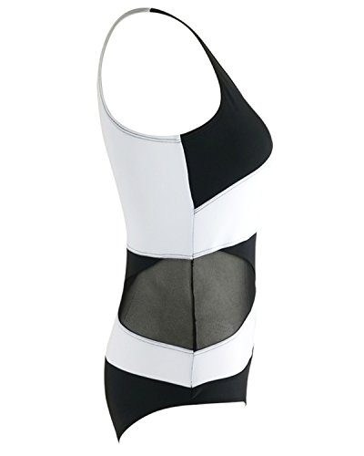 patchwork color block one piece swimwear