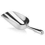 New Star Foodservice 34509 One-Piece Cast Aluminum Round Bottom Bar Ice Flour Utility Scoop, 5-Ounce, Silver