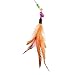 Topbeu Fun Pet Cat Toy Steel Wire Feather Training Teaser Wand
