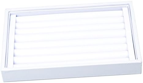 Prestep Velvet Ring Tray Jewelry Display Showcase (White)