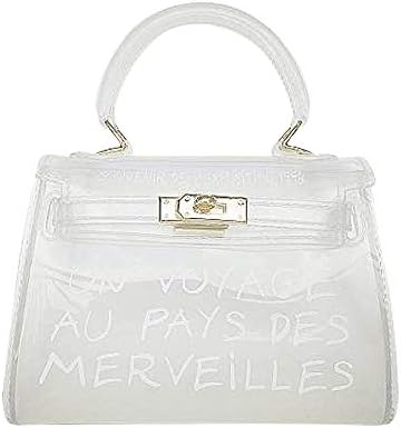 Wiwsi Women Clear Transparent Handbag Messenger Jelly Purse Clutch PVC Tote Bags