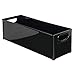mDesign Plastic Video Game and DVD Storage Organizer - Game and Movie Disc Holder Bin with Handles for Home Media Console Stand and Closet Shelf - Ligne Collection - 8 Pack - Black
