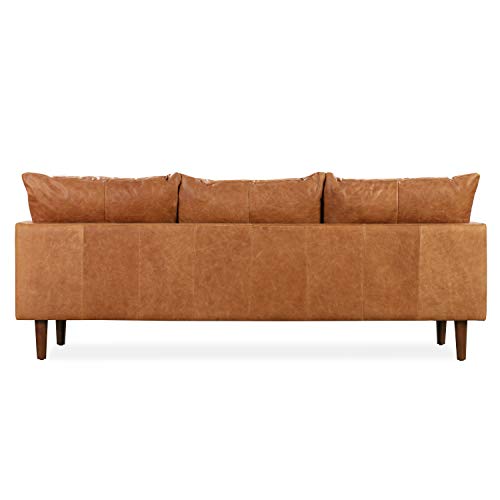 POLY & BARK Girona Leather Couch 88Inch Leather Sofa with Tufted