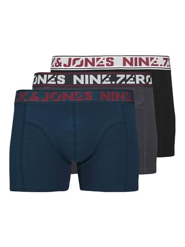 JACK & JONES Male Trunks Lot de 3 Boxers, Bleu, M