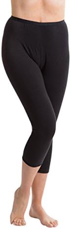 PassionelleLadies Black Cropped Length Luxury Leggings Cotton with Elastane