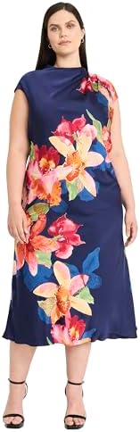 maggy london asymmetrical drape midi dress Maggy London Plus Size Side-Twist Asymmetric-Hem Dress - Mint/Teal