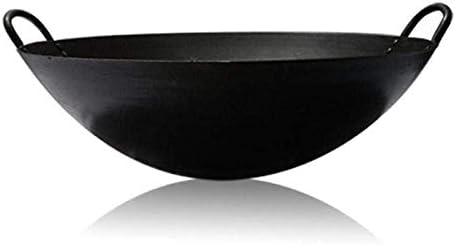 調理用鍋鍋鍋中華鍋ハンドル付きイージーケアノンスティックコーティングガスストーブには適していない 鋳鉄バイノーラルステンレス中華なべ肥厚ガスストーブ 家庭用中華なべフライパン 新作多数 60cm