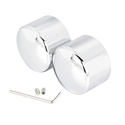 Lalaparts Chrome Front Axle Nut Cover Caps Compatible for Harley Softail Sportster Road King Electra Street Glide 2002-2020