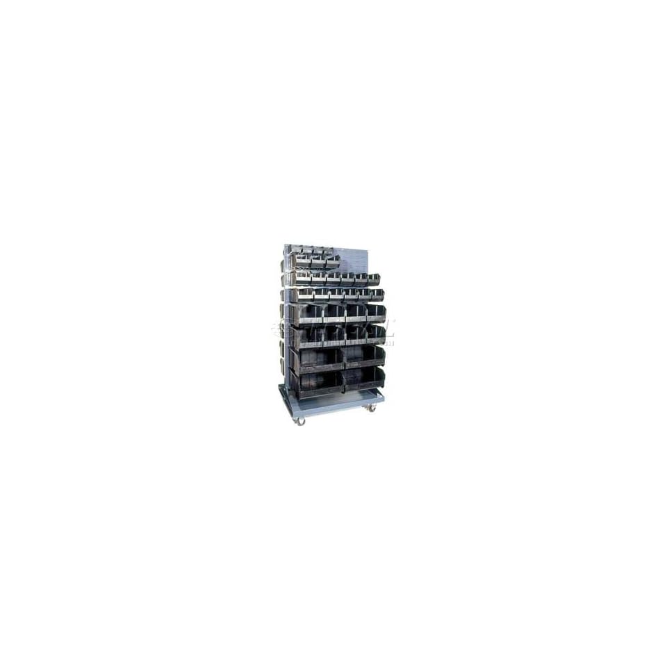 36x25x72 Mobile Double Sided Floor Rack With 96 Mixed Conductive