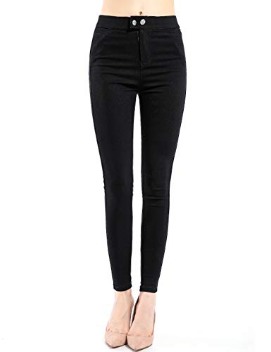 neezeelee Women's Black Stretch Skinny Dress Pants Slim Fit Comfy Leggings with Pockets Work Casual - //coolthings.us