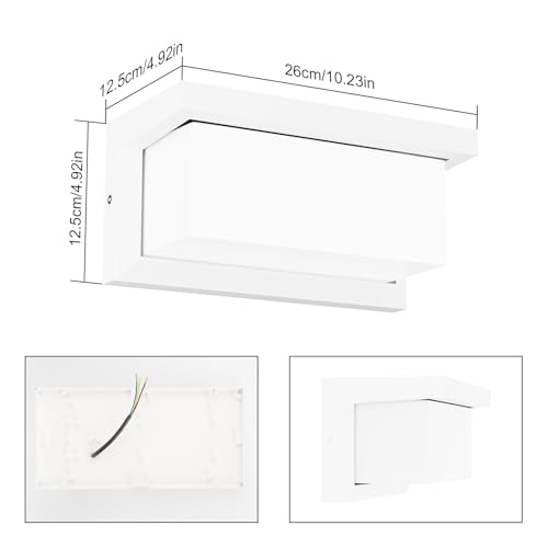 Klighten 2 x E27 Outdoor Wall Light by Bianca, Outdoor Wall Light IP65, 60W Suitable for Indoor Outdoor, Patio, (No Bulb)
