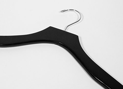 Topline Classic Wood Bridal Dress Hangers - Black Finish (10-Pack) - Thumbnail 3