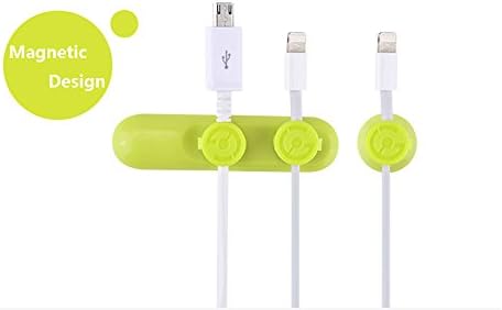 GOCOUP Cord Management System with Magnetic Design,with Magnetic Design,Cable Clips Desktop Cable Oragnizer,with 3-Pack Cable Buckles (GREEN)