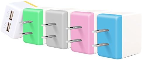 iForever 2A 5V 2 Port USB Wall Home Travel Charger for Samsung Galaxy S6 Edge S5 S4 S2, Tablet, iPhone SE 6S 6 Plus 5 5C 5S, iPad air, mini, Android, HTC, LG, Moto, Nexus, Bluetooth Headset （5PCS）