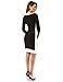 PattyBoutik Women Color Block Boat Neck Long Sleeve Dress (Black and Ivory Small)