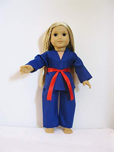 Handmade Doll Clothes Blue Karate Uniform Gi Judo TKD fits 18" American Girl Dolls