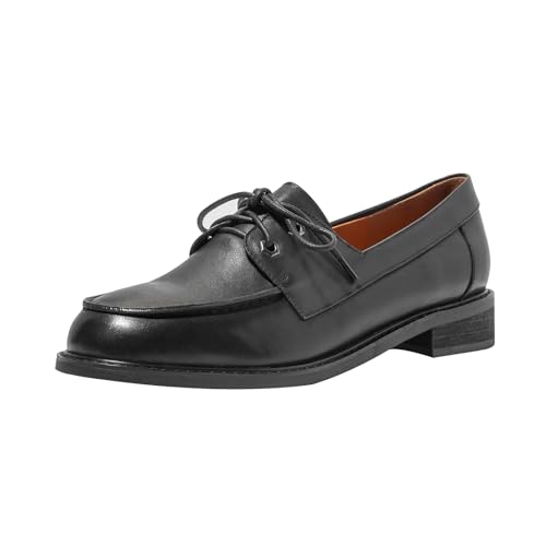 ONEENO Women's Lace-up Leather Loafer