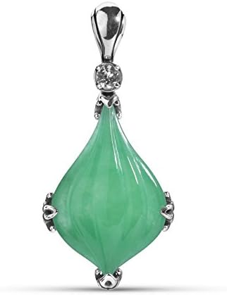 Sterling Silver Jade Gemstone Carved Pendant Enhancer - Choice of Gemstones