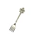 Verdental Retro Stereoscopic Coffee Spoon Tea Spoon Dessert Spoon Mixing Spoon Ice Cream Spoons with Fruit Fork Set of 6 (Silver)