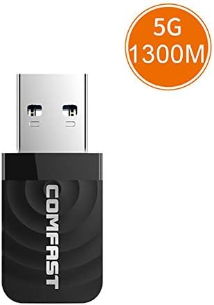 kitabetty Portable WiFi Adapter,COMFAST CF-812AC Dual-band 1300Mbps USB3.0 Wireless Network Adapter Mini USB Wifi Unlimited Network Receiver