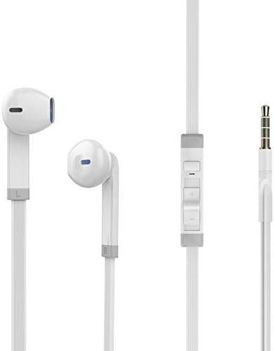 VMTOP Stereo Earbud Headphones with Mic and Inline Control - Earphone Earpod Headphone with Microphone and Remote For iPhone Samsung HTC Nokia - White