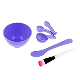 Purple Cosmetic 4 in 1 DIY Facial Mask Bowl Brush Stick Measure Spoon