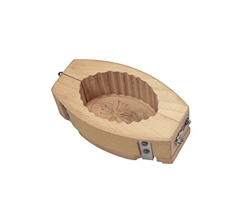 La Bonne Graine 80g Butter Mould Ribbed Oval Beech Wood Flower