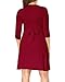 KIMILILY Women's Elegant V Neck Knot Front Ruched Stretch Maternity Dress (Burgundy,...