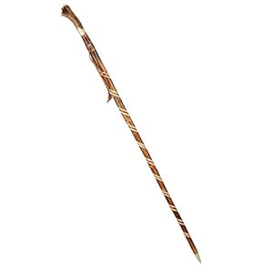 Stock-Fachmann Wandelstok, gevlamd, gedraaid met hoorn en lus, echt houten stok, pilgerstok, van kastanjehout, lengte…