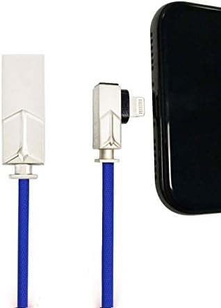 [1 Pack] Special USB arrowhead Cable(Apple), with Woven cloth&amp;Zinc alloy coating.High Speed Triple Shielded Braided Cable for IOS iphone and more digital products 1 meter(Blue)