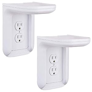 ECHOGEAR Outlet Shelf 2 Pack – A Space-Saving Solution for Anything Up to 10lbs – Built-in Cable Channel – Easy Install…
