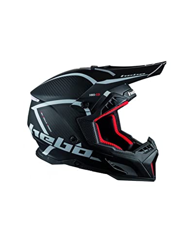 Hebo MX Legend Carbon Enduro Helm für Erwachsene, Unisex, Schwarz, XXL