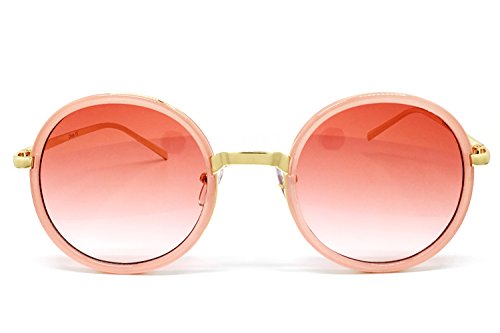 O2 Eyewear 5000 Premium Oversize Retro Round Circle Tint Funky Fashion Candy Flat Sunglasses (Premium, PINK)