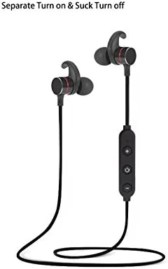 AFRGZFOR Wireless Headphones, Bluetooth Magnetic In-Ear Headphones,Noise Cancelling,Waterproof,Stereo Sound for Sports with Built-in Mic Black