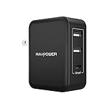 USB Type C Wall Charger RAVPower 30W 3-Port Charging Station with 5V 3A Output for Macbook, Galaxy S8,Note 8,HTC 10, LG G6 G5 V20,Moto Z2,Google Pixel, 2 iSmart 2.0 USB Ports Travel Adapter for iPhone