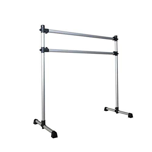 Double Ballet Barre Stretch Dance Bar 4' - Lightweight, Portable, Adjustable with Travel bag and 10 loop Stretch Strap Bundle - by Superb