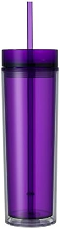 Skinny Acrylic Tumbler, Double Wall, Skinny Acrylic Tumbler 16oz Purple