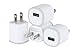 Spark Electronics 4PC 1 Port Rapid Speed [Matte White] Tapered Universal USB Power Adapter Wall Charger Compatible with Apple iPhone 7 7 Plus 6 6S Plus 5 s C Samsung Galaxy S7/S6 Edge Note Nokia