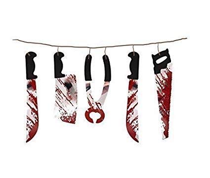 HENBRANDT 3 x Garland Torture for Halloween Decorations, Size: 1.80m, Material Plastic