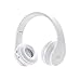 Over-ear Headphones, YOOHOG Wireless Bluetooth Earphones with Microphone, Foldable Headphones with 3.5mm Audio Cable for IOS and Android Smartphones (White)