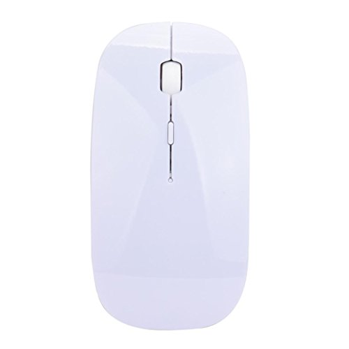 Cywulin Rechargeable Slim Silent Mouse Wireless Mouse Gaming Mouse for PC Laptop Games GD for Desktop, Laptop, PC, Pro Noteboook, (White)