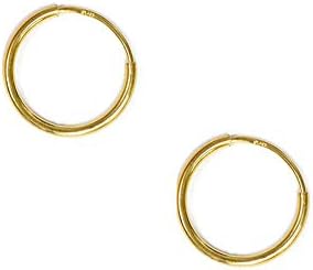 [ジュエリーショップエム] K18 パイプフープピアス シンプル レディース メンズ 金属アレルギー対応 両耳用 2個 1ペア 太さ1mm 直径10mm ゴールド 18k16-1×10