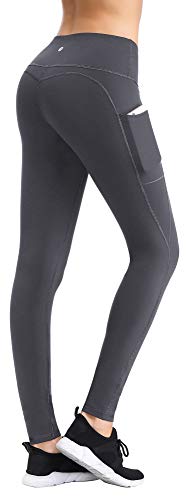 ESPIDOO Yoga Pants for Women High Waist Yoga with Pockets Sports Leggings L