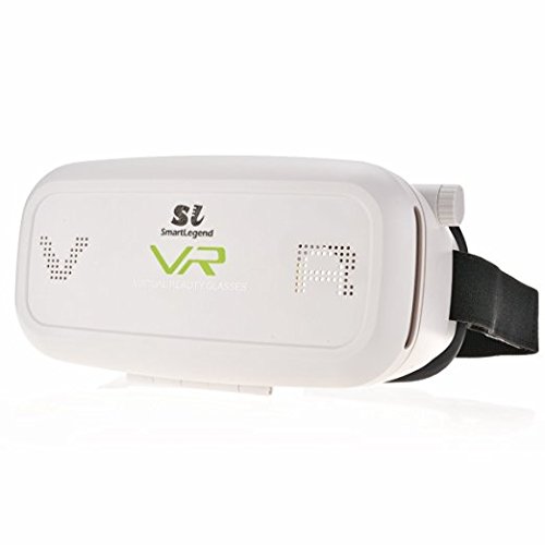 3D VR Glasses, SmartLegend VR Virtual Reality Headset for 3.5"-5.7" Smartphones Google, iPhone, Samsung, LG, Huawei, HTC, Moto - White