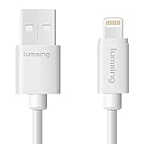 Lumsing Lightning to USB Cable Apple Certified Sync and Charging Cord(9.9 Feet/3M) with Ultra Compact Connector Head for iPhone, iPod and iPad(White)