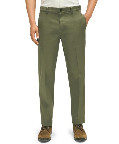 Brooks Brothers Men’s Regular Fit Lightweight Advantage Chino Pants, Green, 42W x 32L