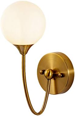 PeiQi Modern Glass Wall Lights Sconces, Stylish E27 Hardwired Iron Metal Holder Wall lamp for Bedroom Living Room Bedside lamp Lighting Fixture-1 Light-A 12x18x29cm