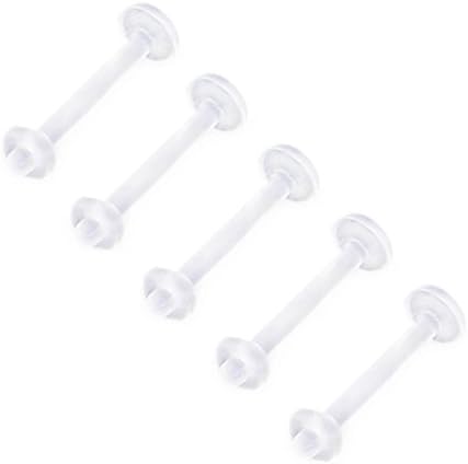Pack of 5 Clear Flexible Lip Piercing Labret Retainers 14 Gauge (1.6mm x 10mm)