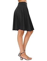 EXCHIC falda básica para dama, corte en A, estilo informal, elástico, falda de patinador