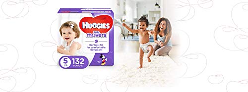 HUGGIES Little Movers Diapers, Size 5, 132 Count (Packaging May Vary)
